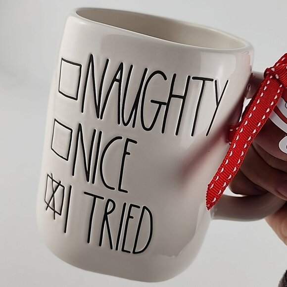 Rae Dunn Artisan Collection Mug White Large Black Letters Festive Christmas - Picture 5 of 11